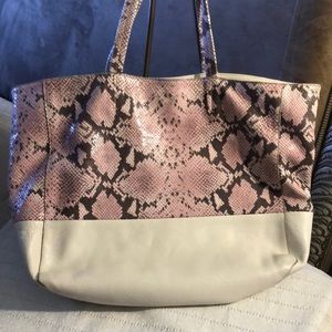 Lacucci leather snake print tote